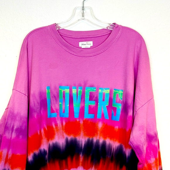 Lovers + Friends Revolve Lovers Bowery Oversized Sweatshirt Tie Dye Large - Picture 4 of 11
